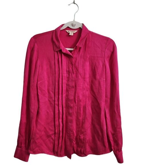 Brooks Brothers Top Womens 4 Bright Pink Button Down‎ Blouse Office Workwear - Picture 1 of 8